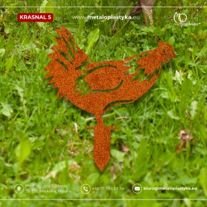 Kura ozdoba ogrodowa z metalu z CORTENU
