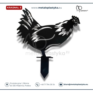 Kura ozdoba ogrodowa z metalu czarna