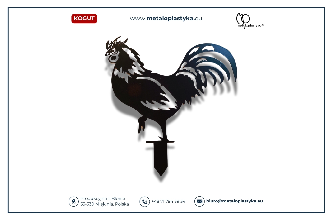 Kogut ozdoba ogrodowa z metalu czarna